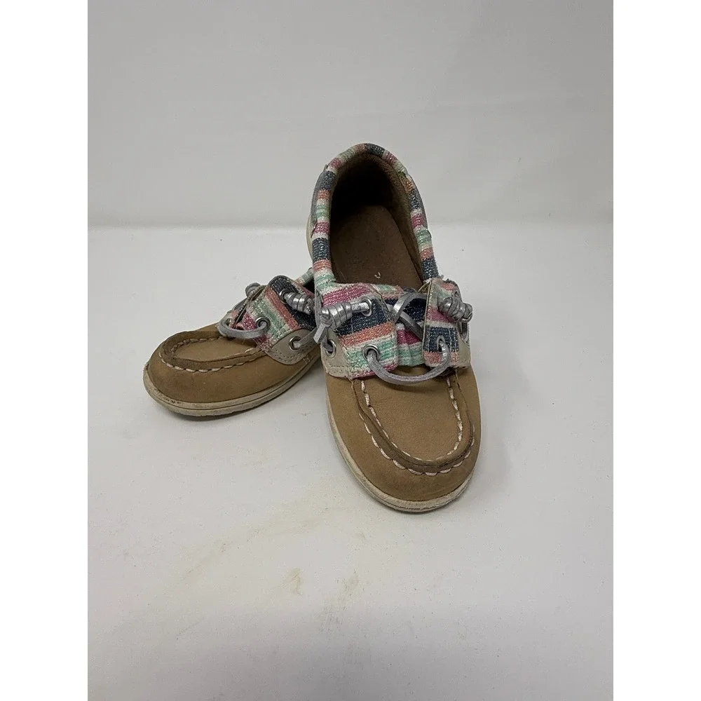 Sperry Boat Shoes Striped Accent Casual Comfort Loafers kids Sz‎ 9